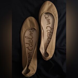 Sam Edelman Beige Leather Ballet Flats